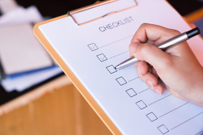 checklist manutenzione